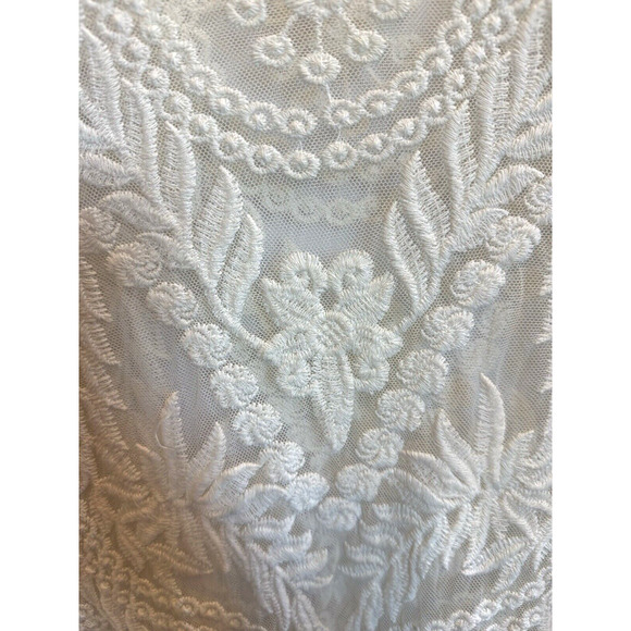 VTG Womens Lace Coquette Express Top Size S Embroidered Floral Dainty Feminine - Picture 10 of 16